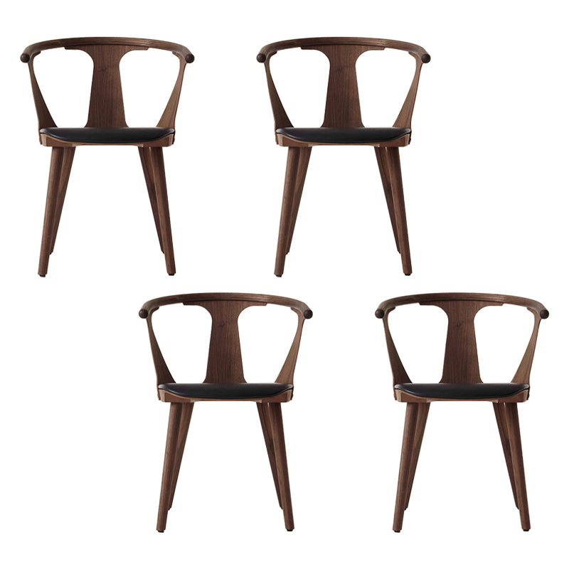 Scandinavian Style Upholstered Side Chair Slat Back Armless Dining Chair
