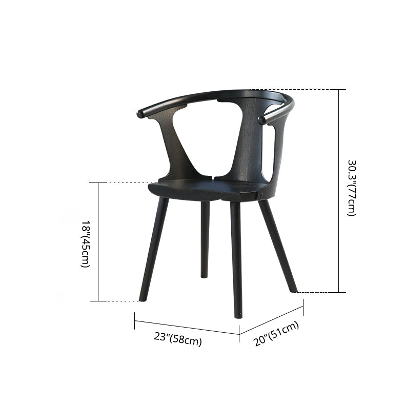 Scandinavian Style Upholstered Side Chair Slat Back Armless Dining Chair