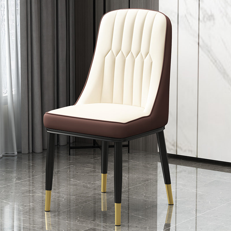 Scandinavian Style Metal Dining Chair Dining Room Parsons Armless Chair