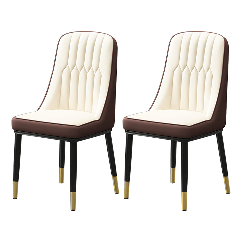 Scandinavian Style Metal Dining Chair Dining Room Parsons Armless Chair