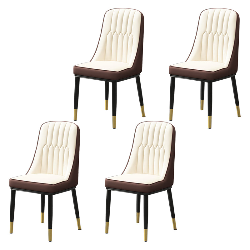 Scandinavian Style Metal Dining Chair Dining Room Parsons Armless Chair