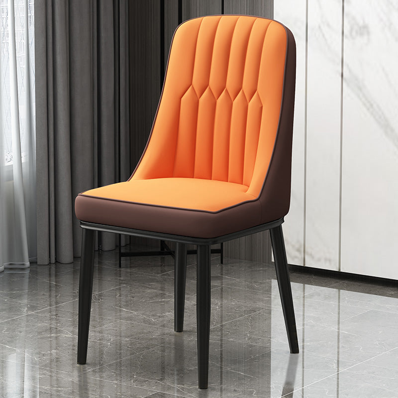 Scandinavian Style Metal Dining Chair Dining Room Parsons Armless Chair