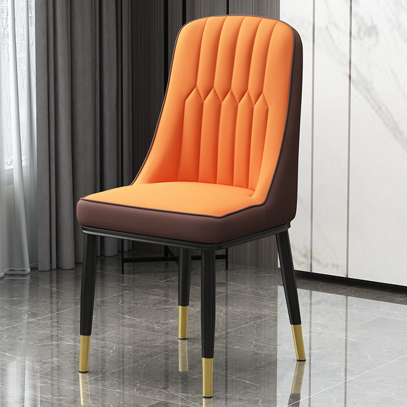 Scandinavian Style Metal Dining Chair Dining Room Parsons Armless Chair