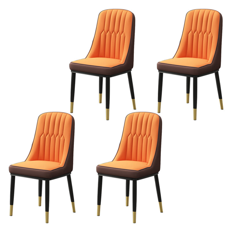 Scandinavian Style Metal Dining Chair Dining Room Parsons Armless Chair