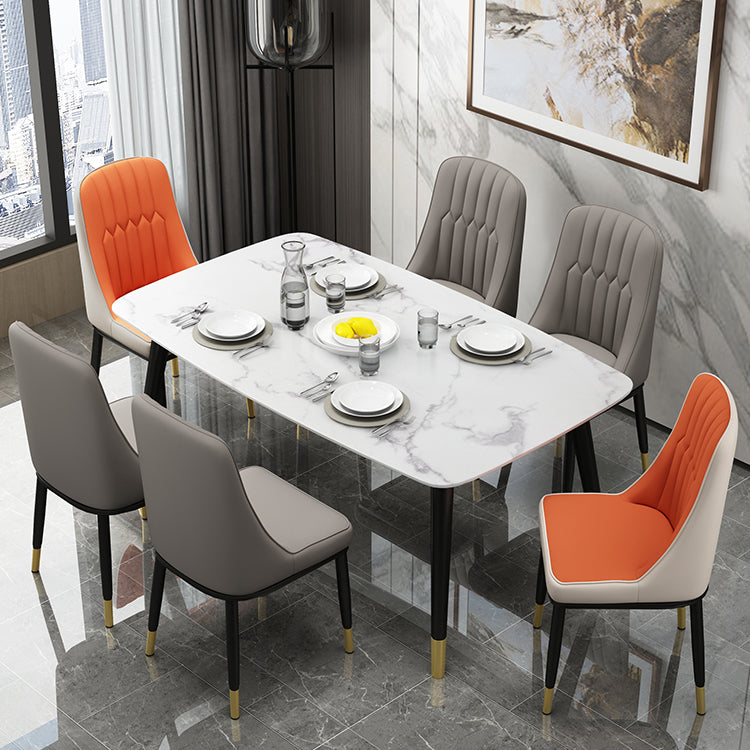 Scandinavian Style Metal Dining Chair Dining Room Parsons Armless Chair