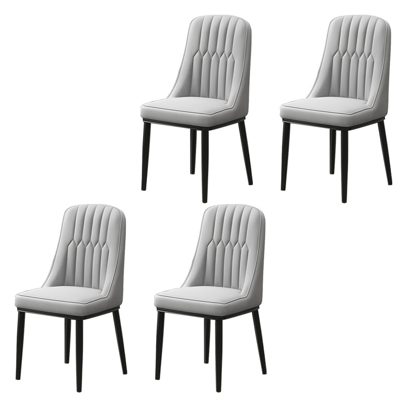 Scandinavian Style Metal Dining Chair Dining Room Parsons Armless Chair