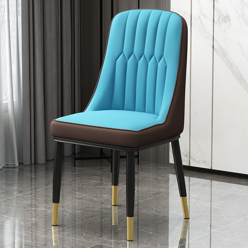 Scandinavian Style Metal Dining Chair Dining Room Parsons Armless Chair