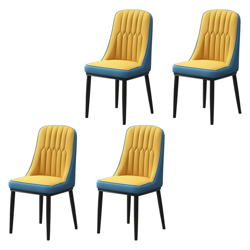 Scandinavian Style Metal Dining Chair Dining Room Parsons Armless Chair