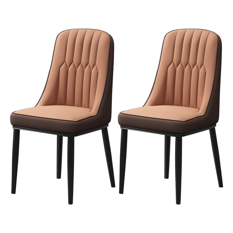 Scandinavian Style Metal Dining Chair Dining Room Parsons Armless Chair