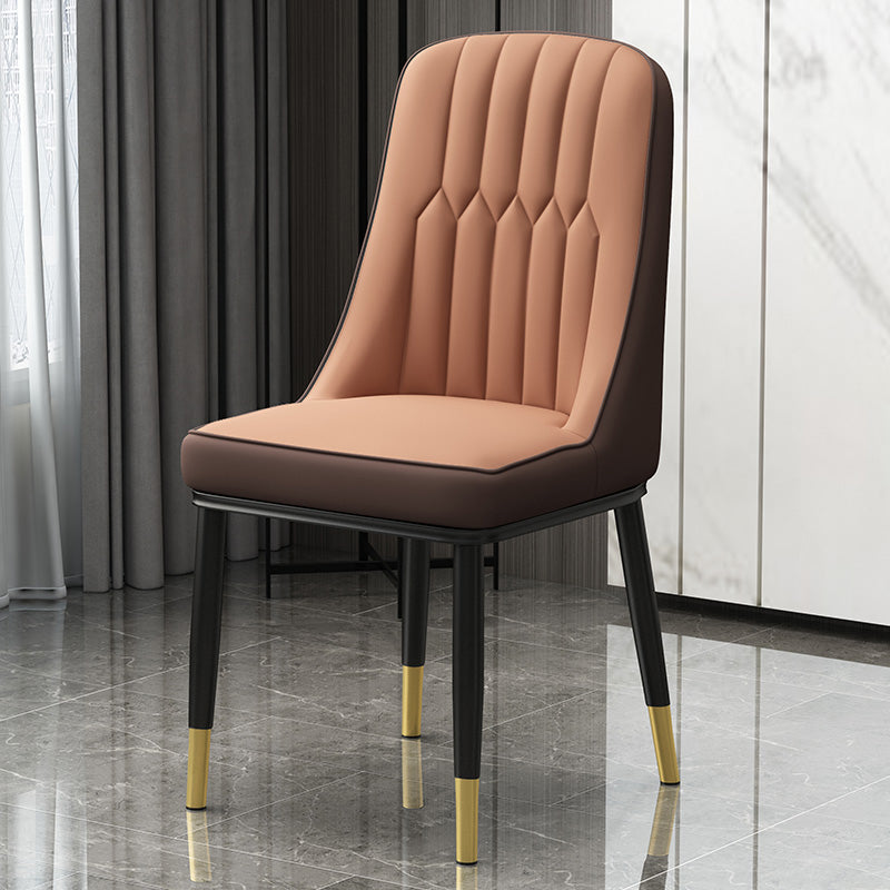 Scandinavian Style Metal Dining Chair Dining Room Parsons Armless Chair