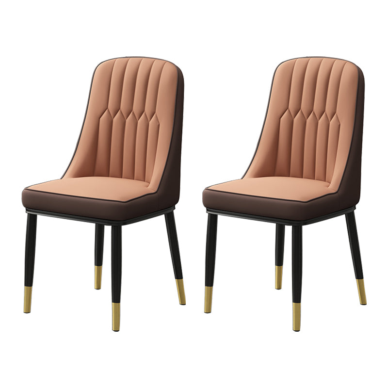 Scandinavian Style Metal Dining Chair Dining Room Parsons Armless Chair