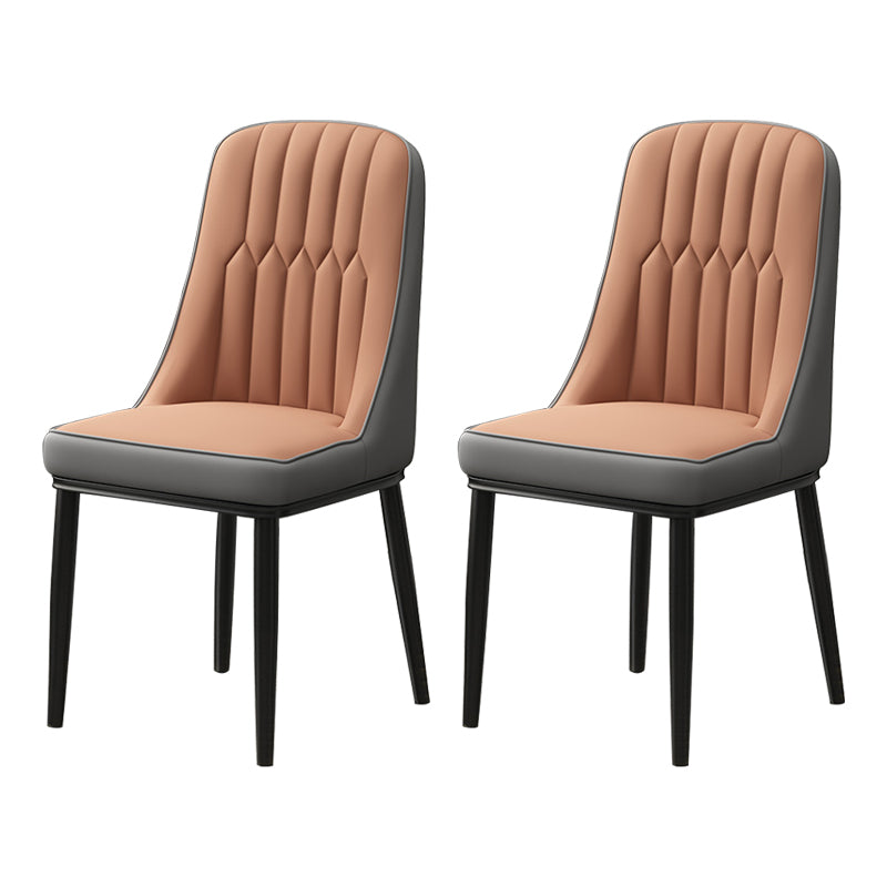 Scandinavian Style Metal Dining Chair Dining Room Parsons Armless Chair