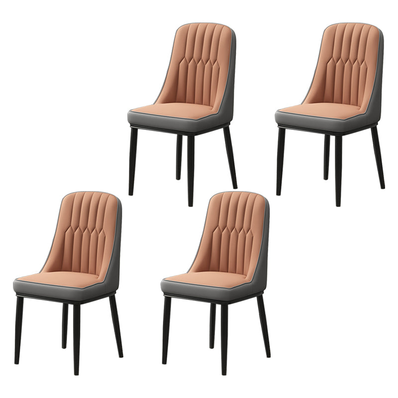 Scandinavian Style Metal Dining Chair Dining Room Parsons Armless Chair