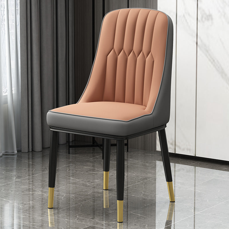 Scandinavian Style Metal Dining Chair Dining Room Parsons Armless Chair