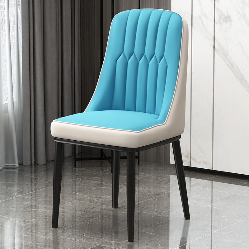 Scandinavian Style Metal Dining Chair Dining Room Parsons Armless Chair