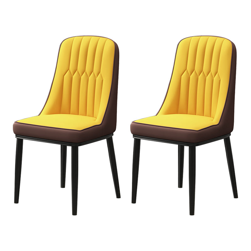 Scandinavian Style Metal Dining Chair Dining Room Parsons Armless Chair