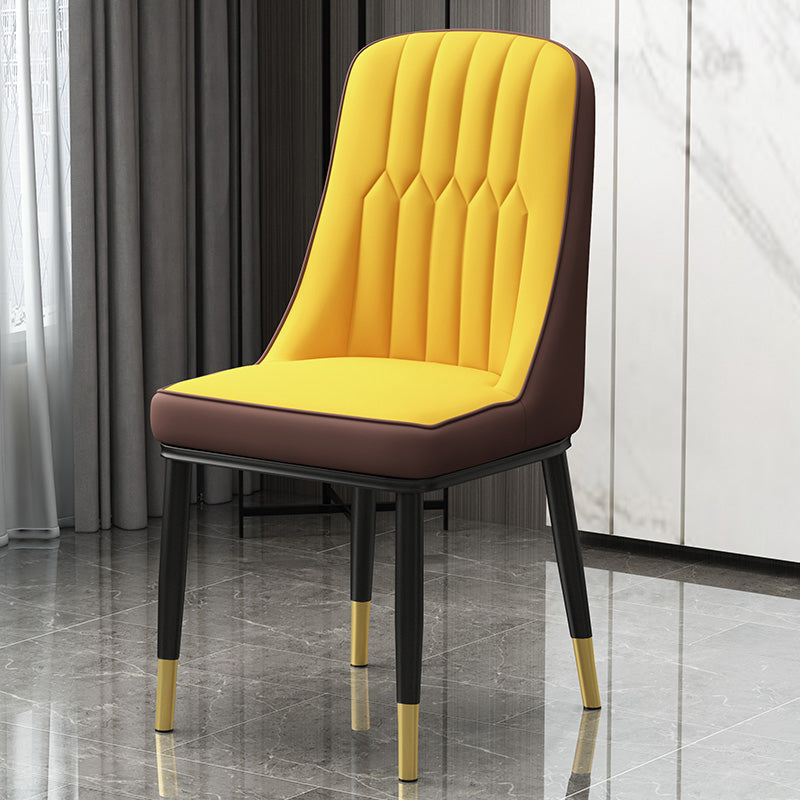 Scandinavian Style Metal Dining Chair Dining Room Parsons Armless Chair