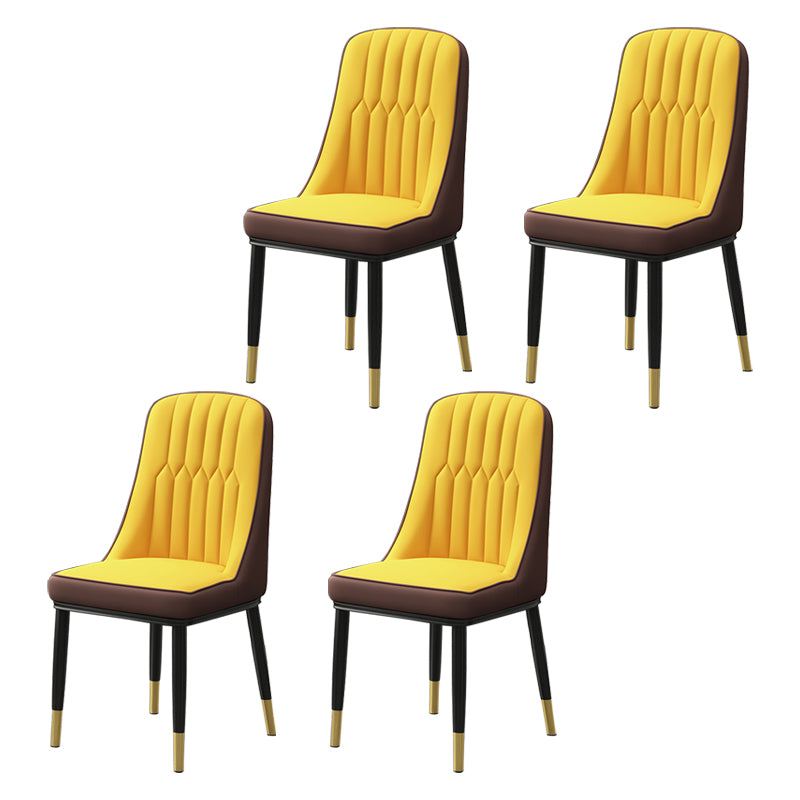 Scandinavian Style Metal Dining Chair Dining Room Parsons Armless Chair