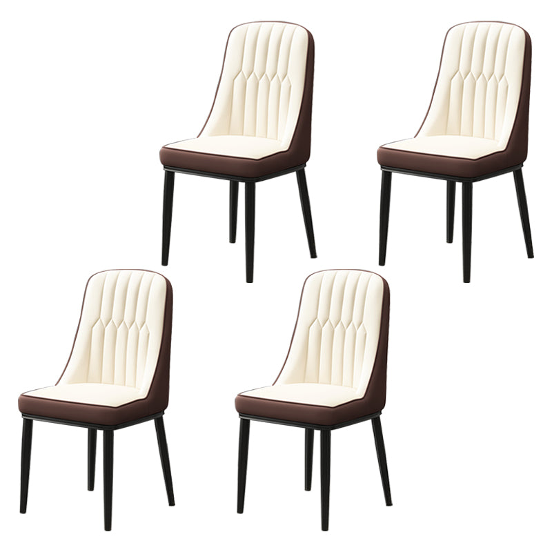 Scandinavian Style Metal Dining Chair Dining Room Parsons Armless Chair