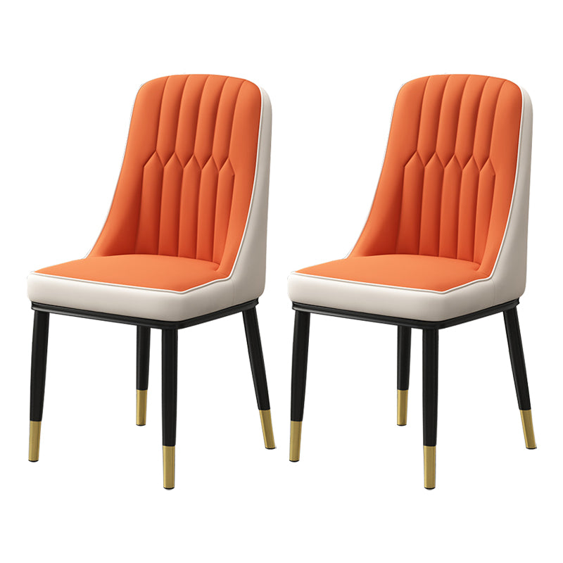 Scandinavian Style Metal Dining Chair Dining Room Parsons Armless Chair