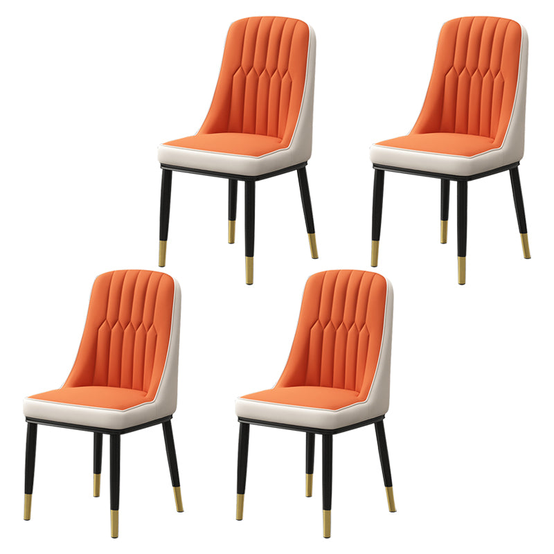 Scandinavian Style Metal Dining Chair Dining Room Parsons Armless Chair