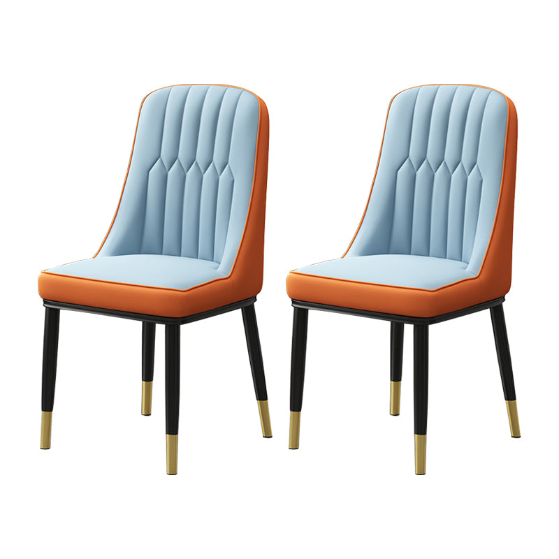 Scandinavian Style Metal Dining Chair Dining Room Parsons Armless Chair