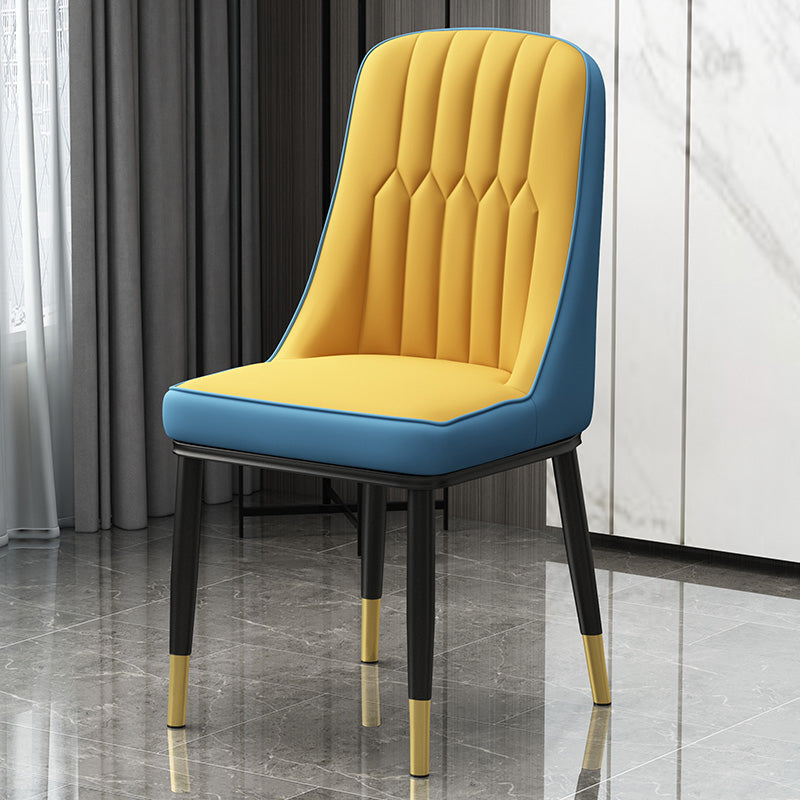 Scandinavian Style Metal Dining Chair Dining Room Parsons Armless Chair