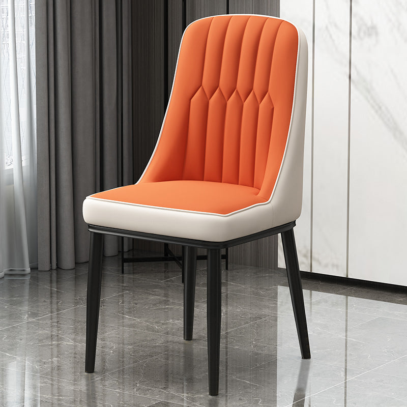 Scandinavian Style Metal Dining Chair Dining Room Parsons Armless Chair