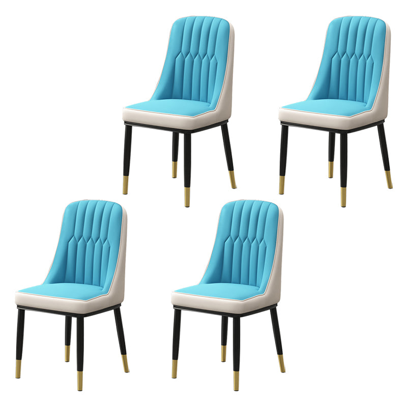 Scandinavian Style Metal Dining Chair Dining Room Parsons Armless Chair