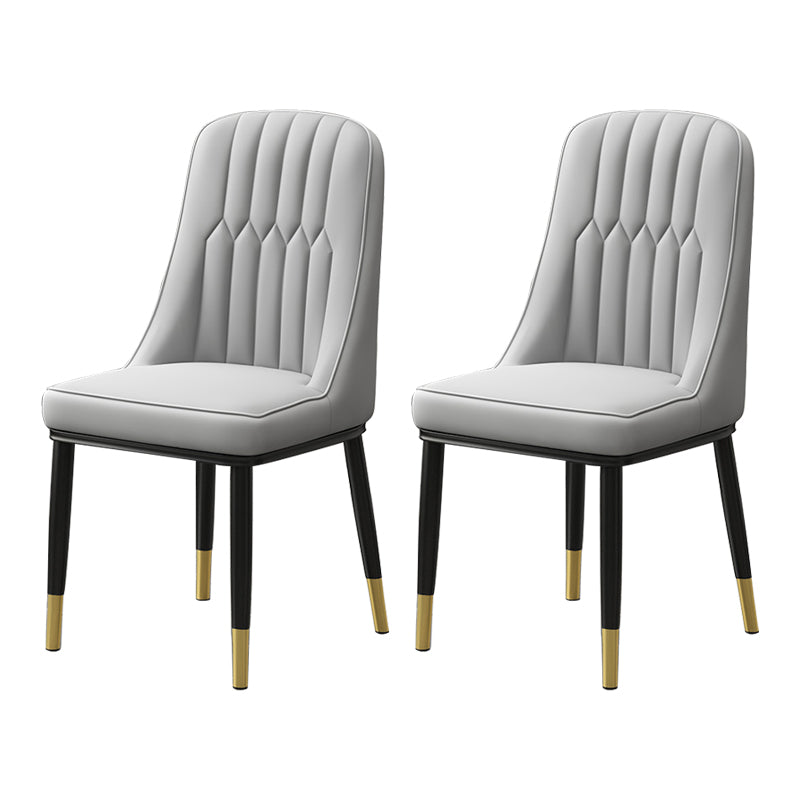 Scandinavian Style Metal Dining Chair Dining Room Parsons Armless Chair