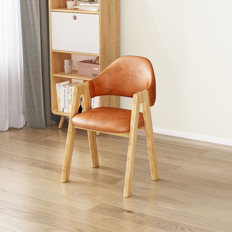 Upholstered Scandinavian Coffee Shop Arm Chair Open Matte Finish Dining Chair