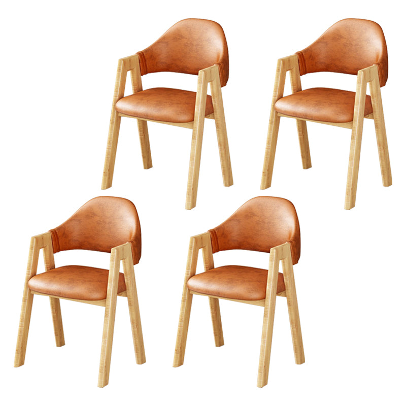 Upholstered Scandinavian Coffee Shop Arm Chair Open Matte Finish Dining Chair