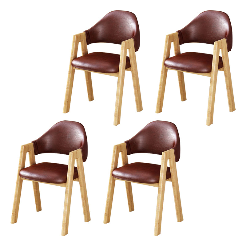 Upholstered Scandinavian Coffee Shop Arm Chair Open Matte Finish Dining Chair