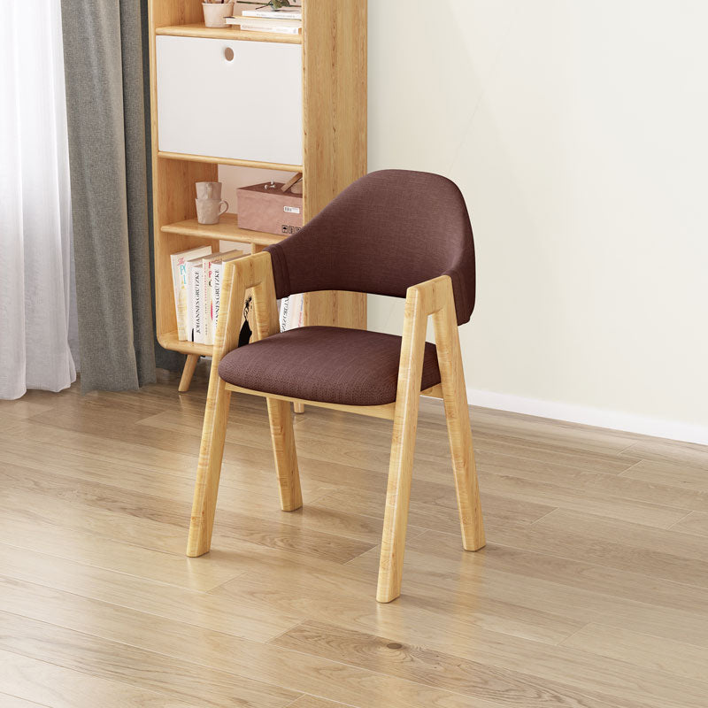 Upholstered Scandinavian Coffee Shop Arm Chair Open Matte Finish Dining Chair