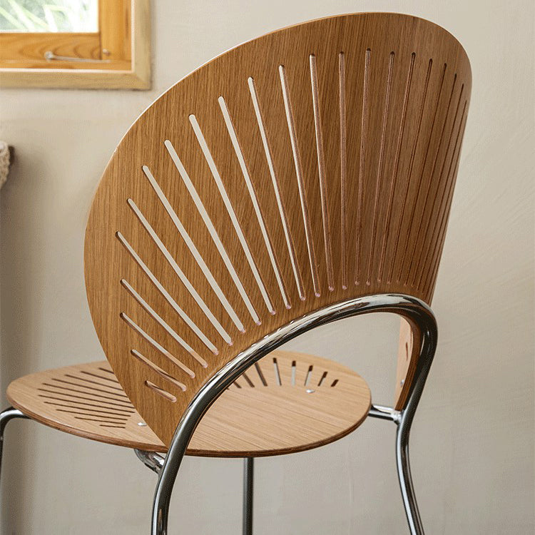 Contemporary Metal Dining Room Chairs Wood Dining Armless chairs for Home Use
