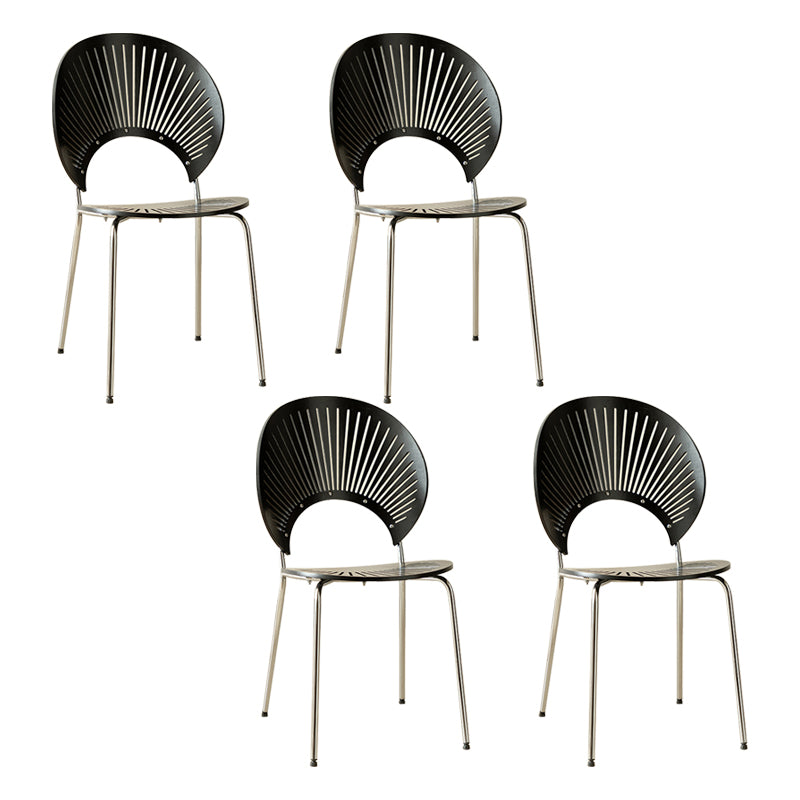 Contemporary Metal Dining Room Chairs Wood Dining Armless chairs for Home Use