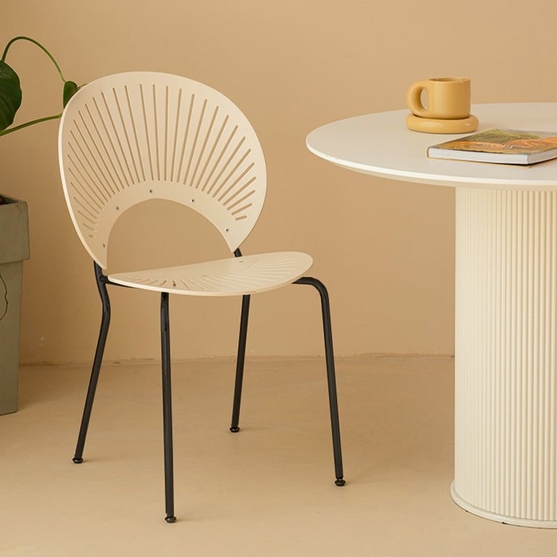 Contemporary Metal Dining Room Chairs Wood Dining Armless chairs for Home Use
