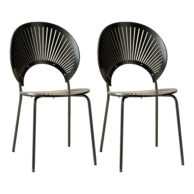 Contemporary Metal Dining Room Chairs Wood Dining Armless chairs for Home Use