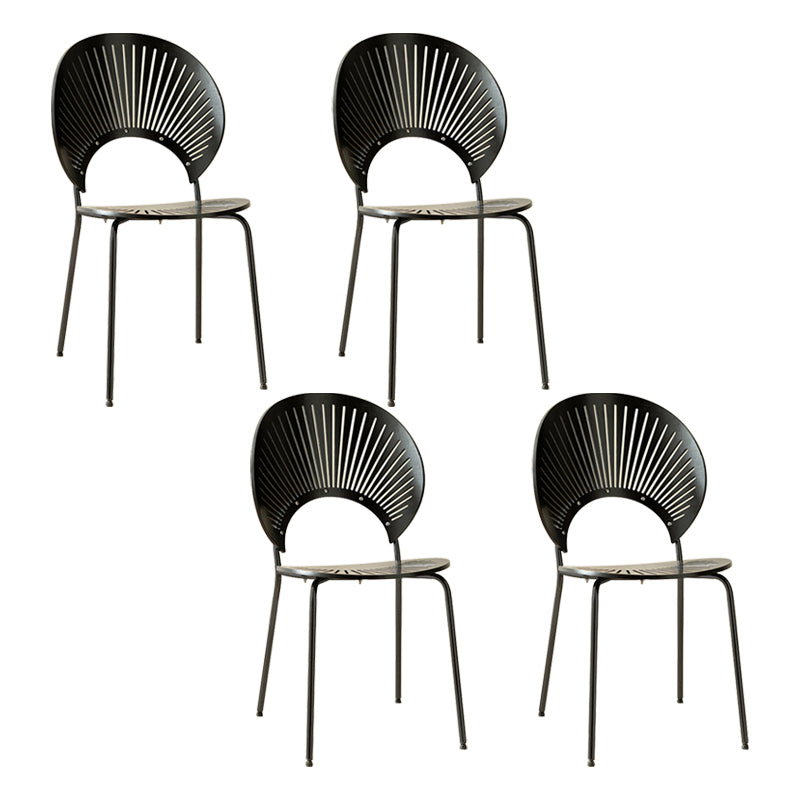 Contemporary Metal Dining Room Chairs Wood Dining Armless chairs for Home Use