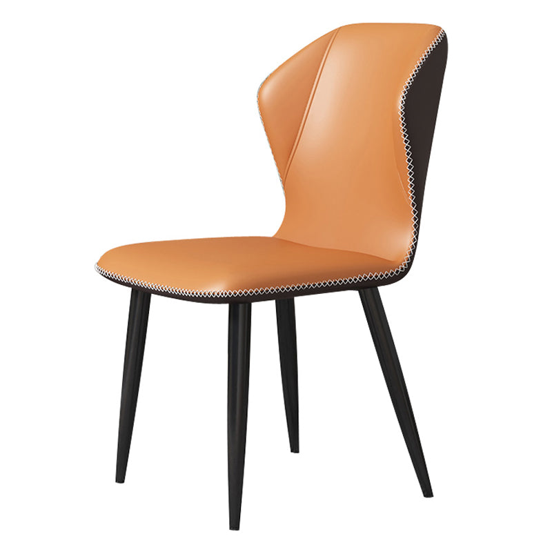 Chaise d'appoint scandinave à oreilles, chaise de salle à manger rembourrée en métal