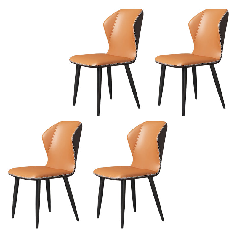 Chaise d'appoint scandinave à oreilles, chaise de salle à manger rembourrée en métal