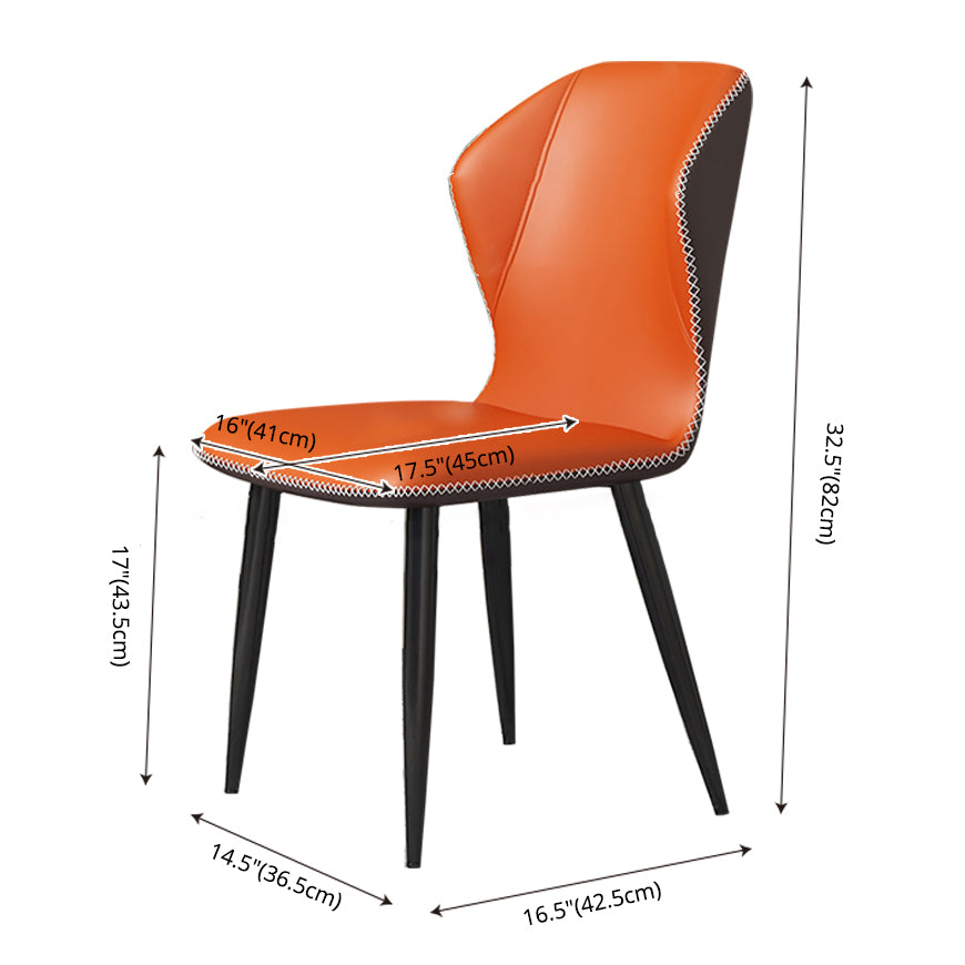 Chaise d'appoint scandinave à oreilles, chaise de salle à manger rembourrée en métal