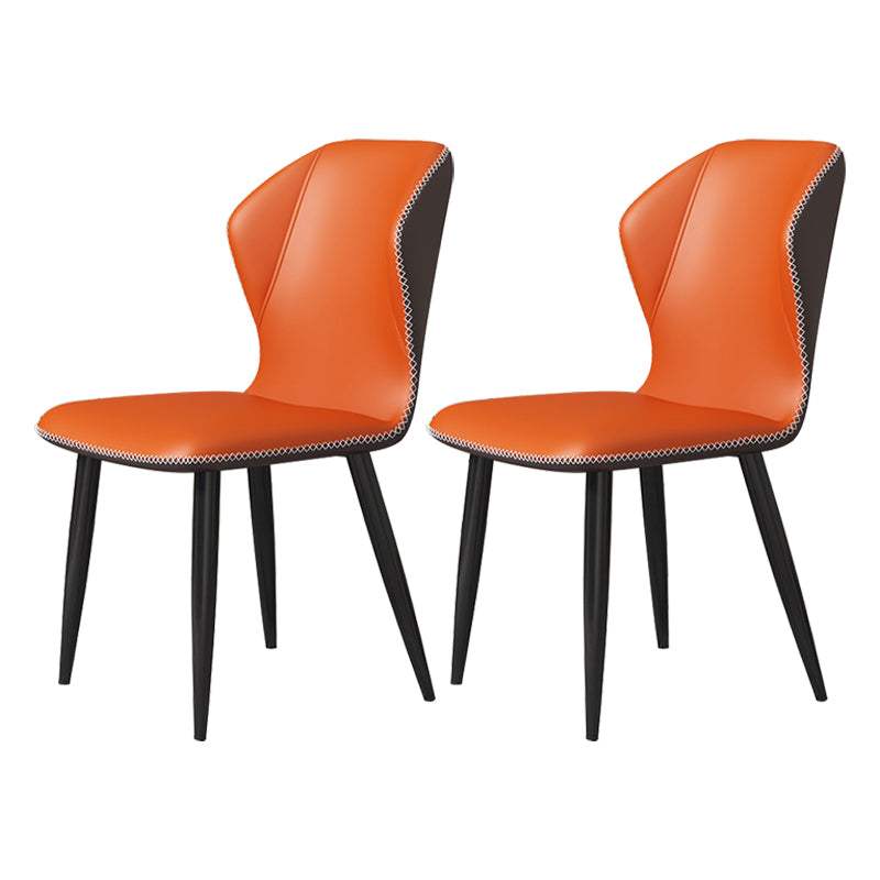 Chaise d'appoint scandinave à oreilles, chaise de salle à manger rembourrée en métal