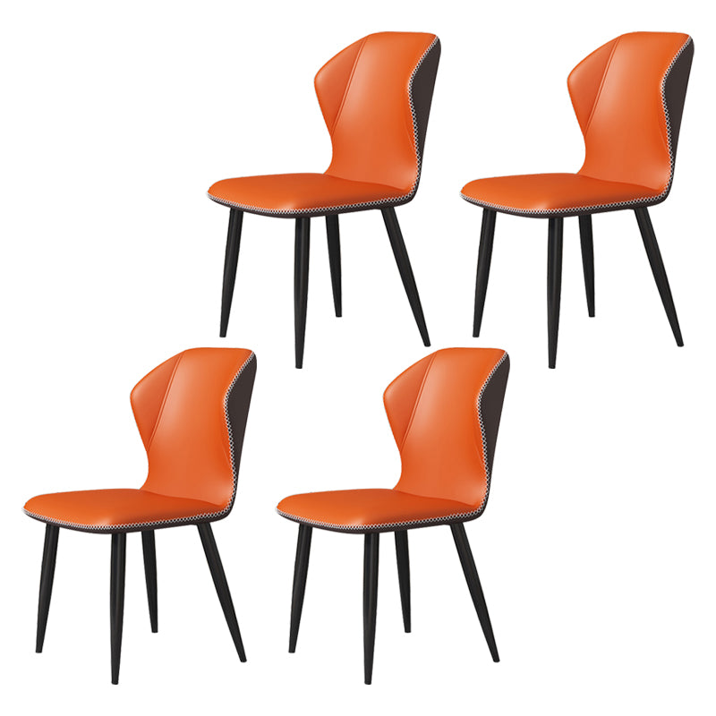 Chaise d'appoint scandinave à oreilles, chaise de salle à manger rembourrée en métal