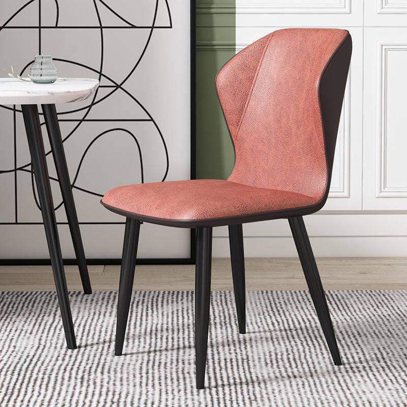 Chaise d'appoint scandinave à oreilles, chaise de salle à manger rembourrée en métal