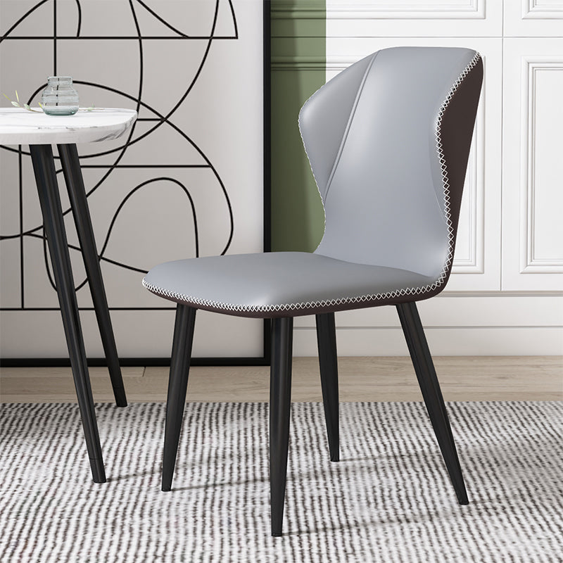Chaise d'appoint scandinave à oreilles, chaise de salle à manger rembourrée en métal