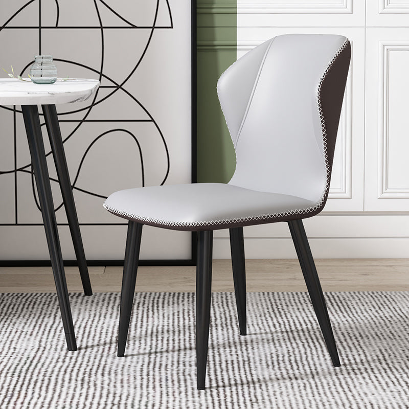 Chaise d'appoint scandinave à oreilles, chaise de salle à manger rembourrée en métal