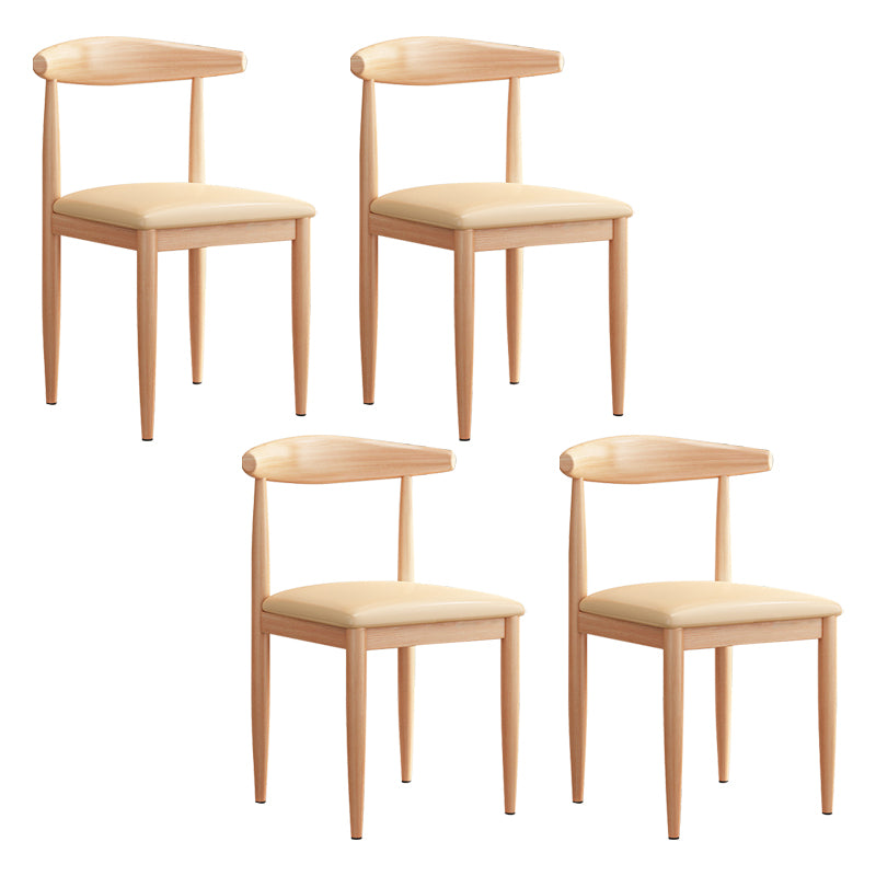 Modern Indoor-Outdoor Metal Chair Dining Room Armless Cow Horn Open Back Dining Side Chair