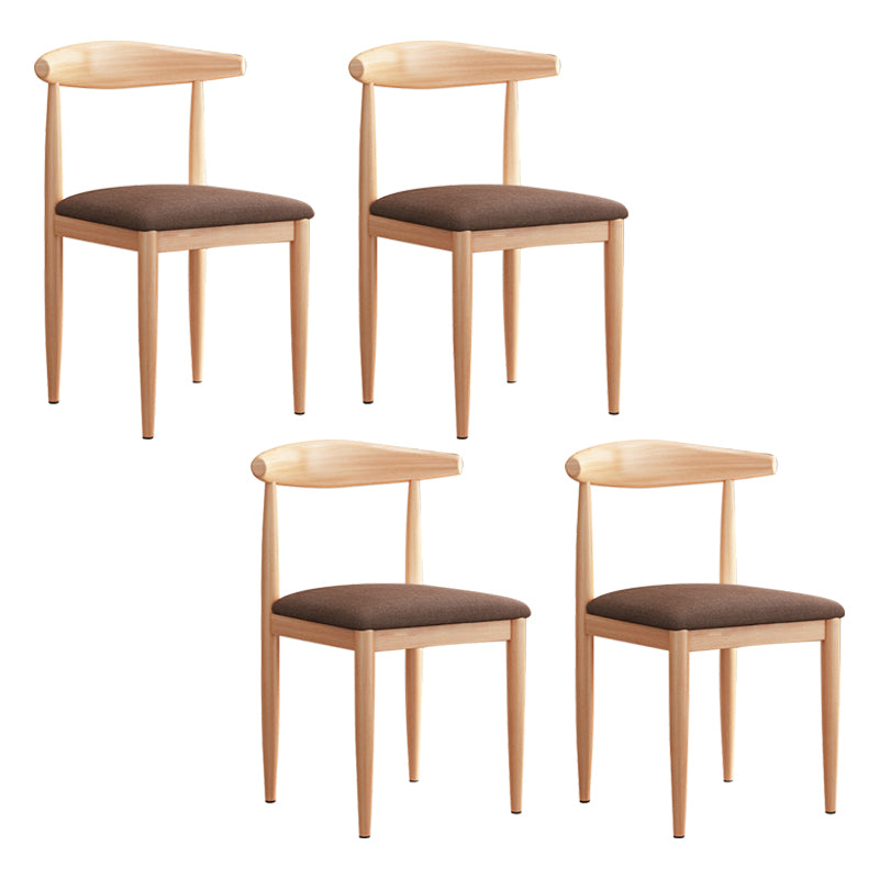 Modern Indoor-Outdoor Metal Chair Dining Room Armless Cow Horn Open Back Dining Side Chair