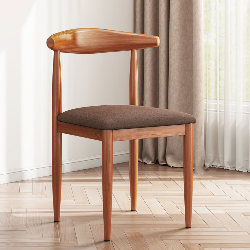 Modern Indoor-Outdoor Metal Chair Dining Room Armless Cow Horn Open Back Dining Side Chair